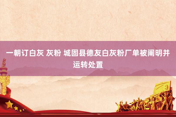 一朝订白灰 灰粉 城固县德友白灰粉厂单被阐明并运转处置